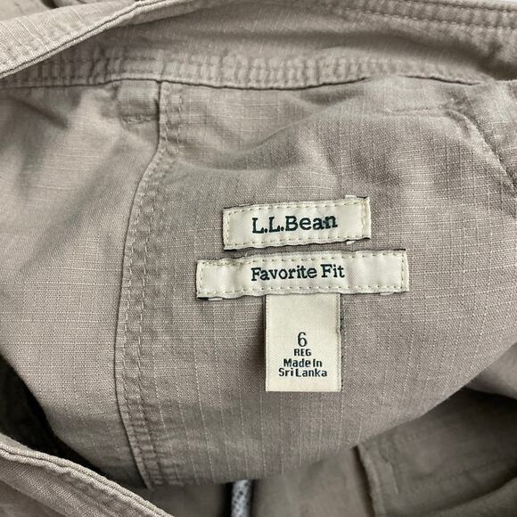 L.L. Bean Cargo Skirt Favorite Fit Size 6 Beige Khaki Pockets Zippers Drawstring - Picture 5 of 10